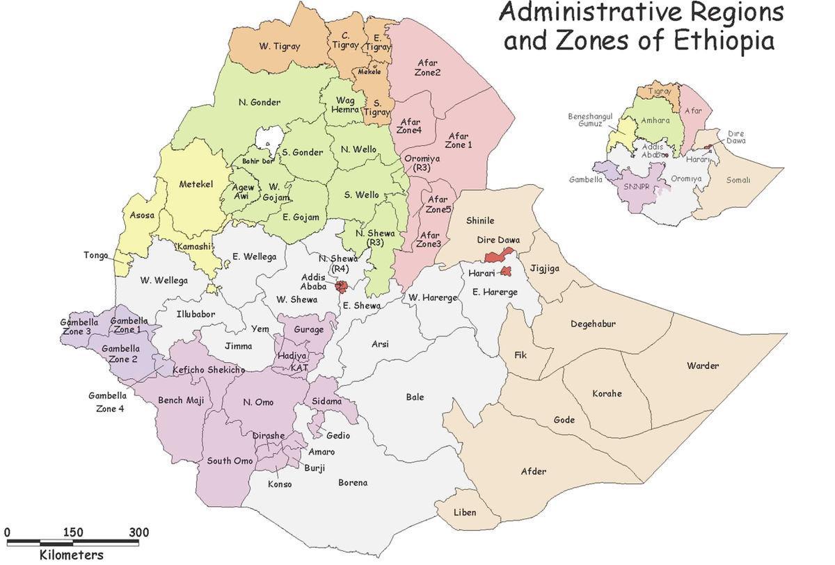 ایتھوپیا woreda نقشہ