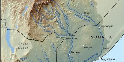 ایتھوپیا کے دریا بیسن کا نقشہ