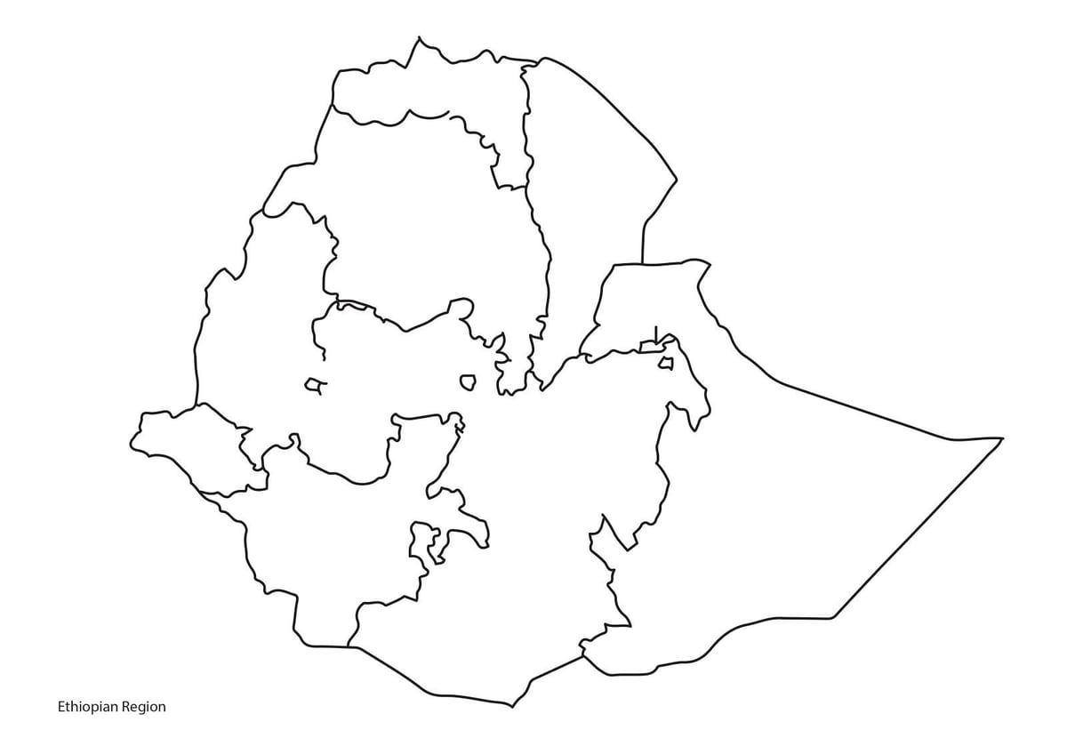 خالی نقشہ ایتھوپیا کی