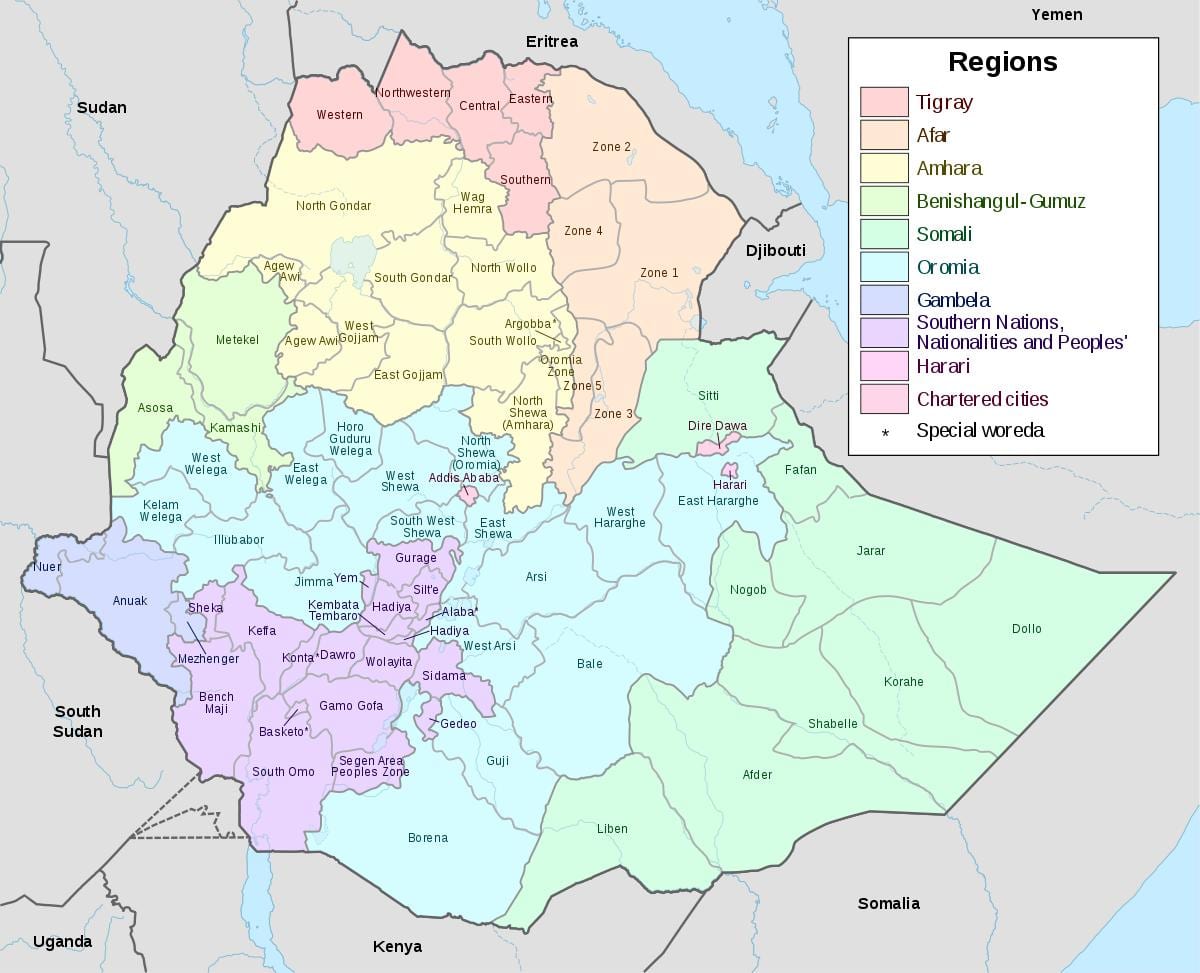 hawassa ایتھوپیا کا نقشہ