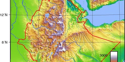ایتھوپیا بلندی کا نقشہ