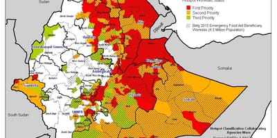 نقشہ ایتھوپیا کی خشک سالی