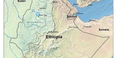 ایتھوپیا سطح مرتفع پر نقشہ