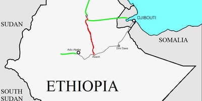 ایتھوپیا ریلوے کا نقشہ