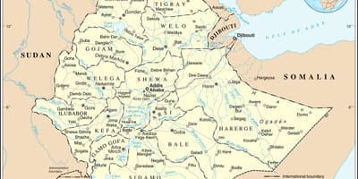 موجودہ نقشہ ایتھوپیا کی