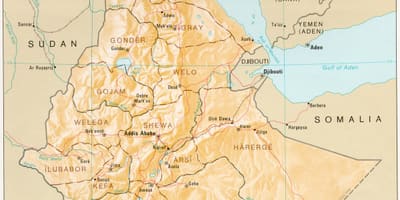 نقشہ کے ایتھوپیا کے دوران derg