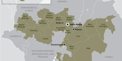 نقشہ کے oromia region میں ایتھوپیا